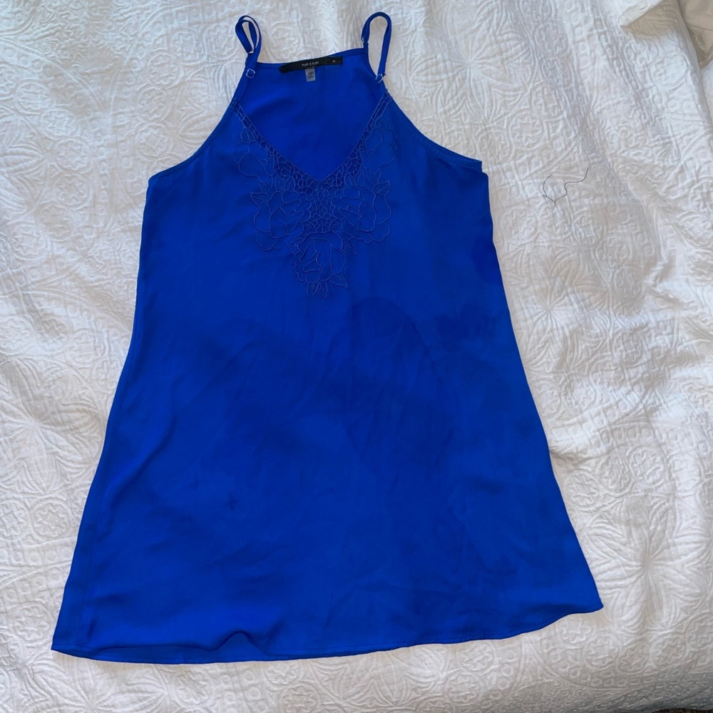 Royal Blue mini dress with floral print